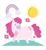 Cartoon pink unicorn design vector