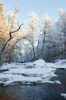 Ice and snow in the river photo