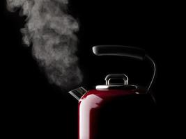 kettle with boiling water
