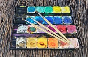 Water color paint box and paint brush
