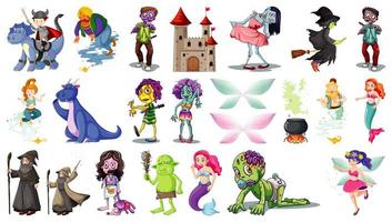 Set of fantasy cartoon characters  vector