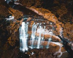 Aerial photography of waterfalls photo