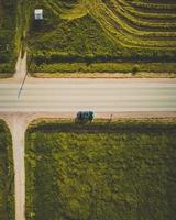 Bird's eye view of car on road  photo