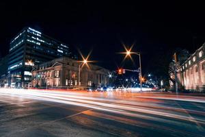 Asphalt road night view photo