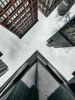 Worm's eye view of buildings photo