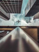 Low-angle photograph of high-rise buildings photo