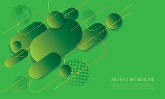 Modern green gradient rounded geometric design vector