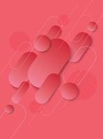 Modern pink and red gradient rounded geometric design vector