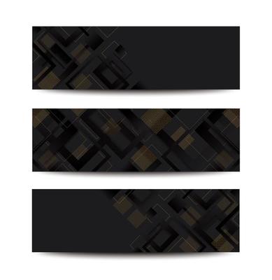 Modern black and gold gradient trendy banner set