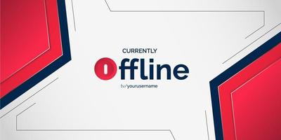 Abstract red futuristic offline stream gaming banner vector