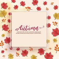 Autumn frame or sale banner in watercolor style vector