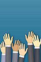 Business people raise hands vector