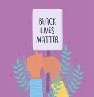 Black lives matter and stop racism awareness campaign vector