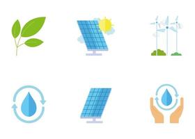 Ecology and recycling icon collection  vector