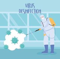 Virus disinfection design vector