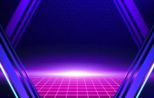 Violet Cyberpunk Styled Light on Horizon Neon Background   vector