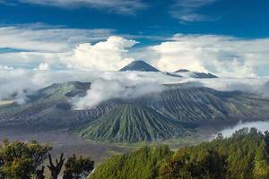 Mount Bromo and Batok volcanoes panorama