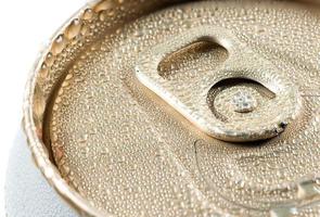 wet aluminum can with drink photo