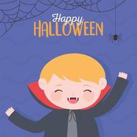 Happy Halloween Greeting with Vampire  vector