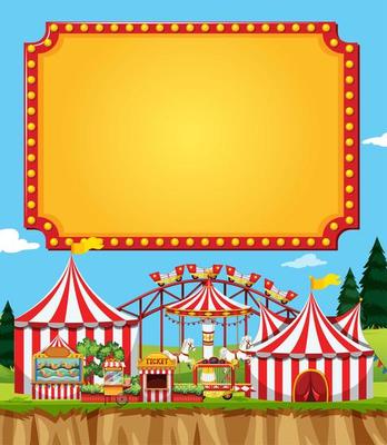 Circus scene with sign template 