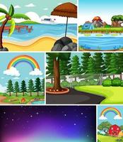 Six different scenes in nature setting  vector