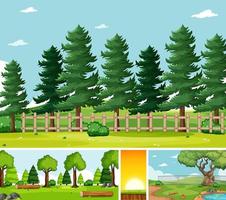 Four different scenes in nature setting  vector