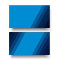 Blue lines double sided business card template vector