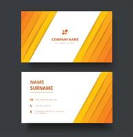 Yellow lines double sided business card template vector