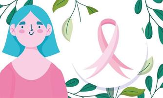 diseño del mes de concientización sobre el cáncer de mama vector