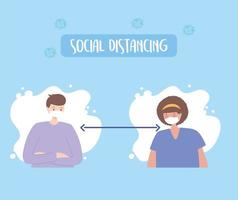 People social distancing  vector