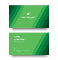 Modern green lines double sided business card template vector