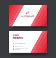 Modern pink lines double sided business card template vector