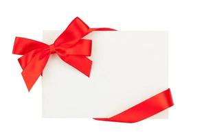 tarjeta de felicitación del día de san valentín con cinta roja foto