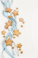 Christmas stars cookies with powder sugar photo