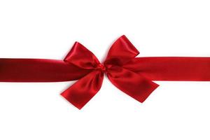 Red satin bow photo