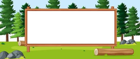 Empty banner board in nature park  vector