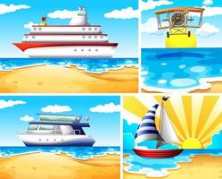 Summer beach background set vector