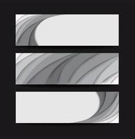 White curve template set vector