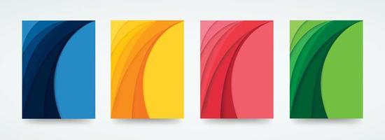 Colorful curve template  vector