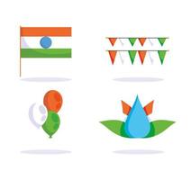 Indian independence day emblem set  vector