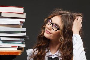 School girl with books photo