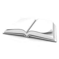 Blank open white book photo