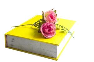 fake rose on the book photo