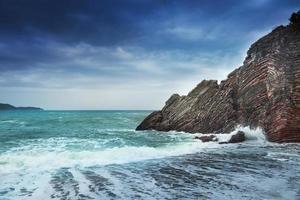 beautiful seascape, rocks on the sea shore photo