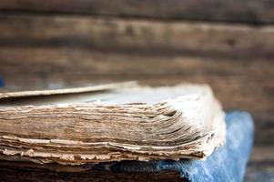 old books on a wooden background
