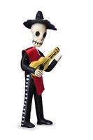 lindo hombre cráneo que representa el día de los muertos mariachi
