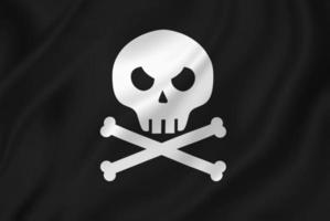 Pirate skull with crossed bones.
