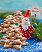 Gingerbread christmas tree and Santa Claus