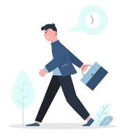 Business man hurrying back to work vector