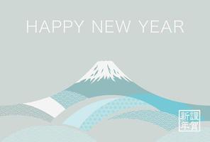 plantilla de tarjeta de año nuevo con mt. fuji vector